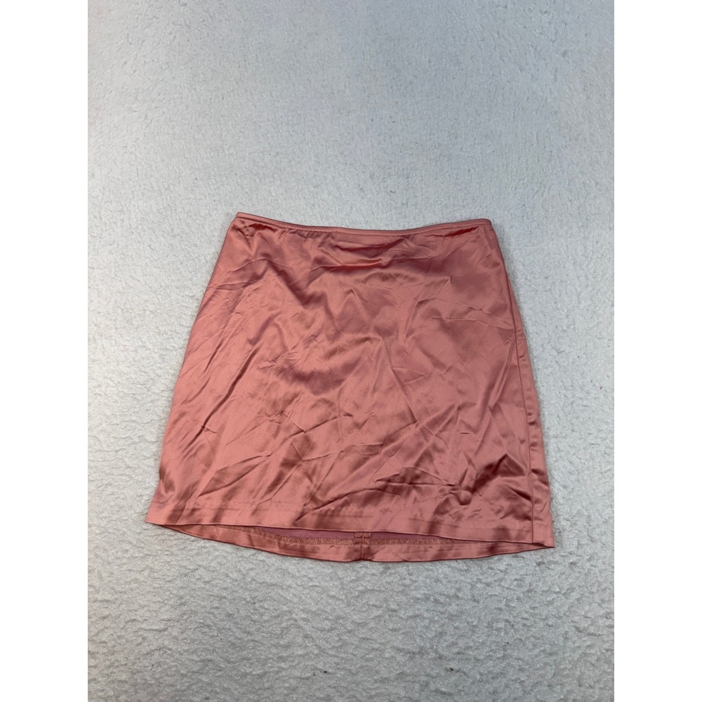 Lulus Rose Pink Satin Mini Skirt Size Small Zipper Back 100912